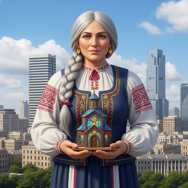 Giantess in Eastern-European Traditional Attire Giantess in Eastern-European Traditional Attire