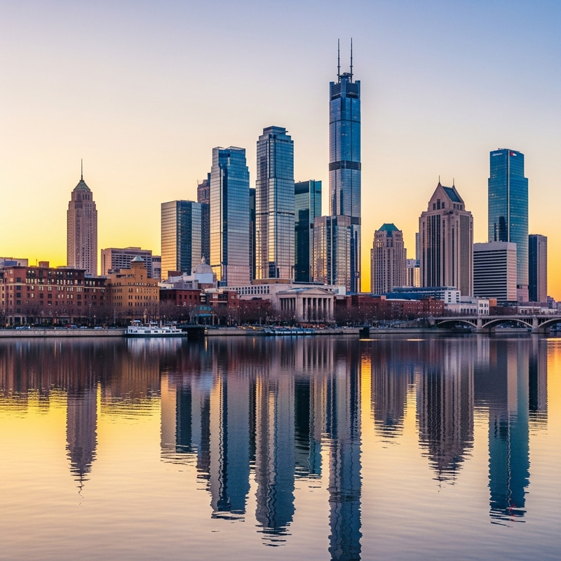 City Skyline Watercolor Painting | Detailed Skyline Scene City Skyline Watercolor Painting | Detailed Skyline Scene