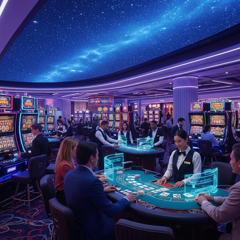Futuristic Casino: Neon Lights & High-Tech Games