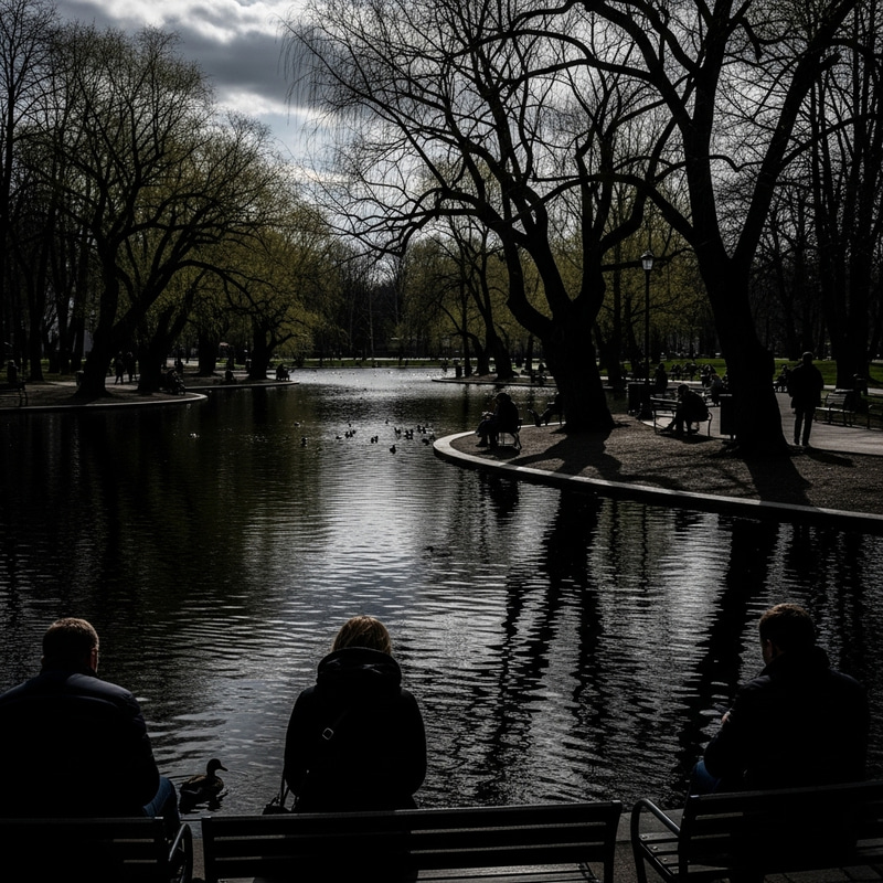 Patriarch's Ponds Moscow - Noir Style Daytime Scene Patriarch's Ponds Moscow - Noir Style Daytime Scene