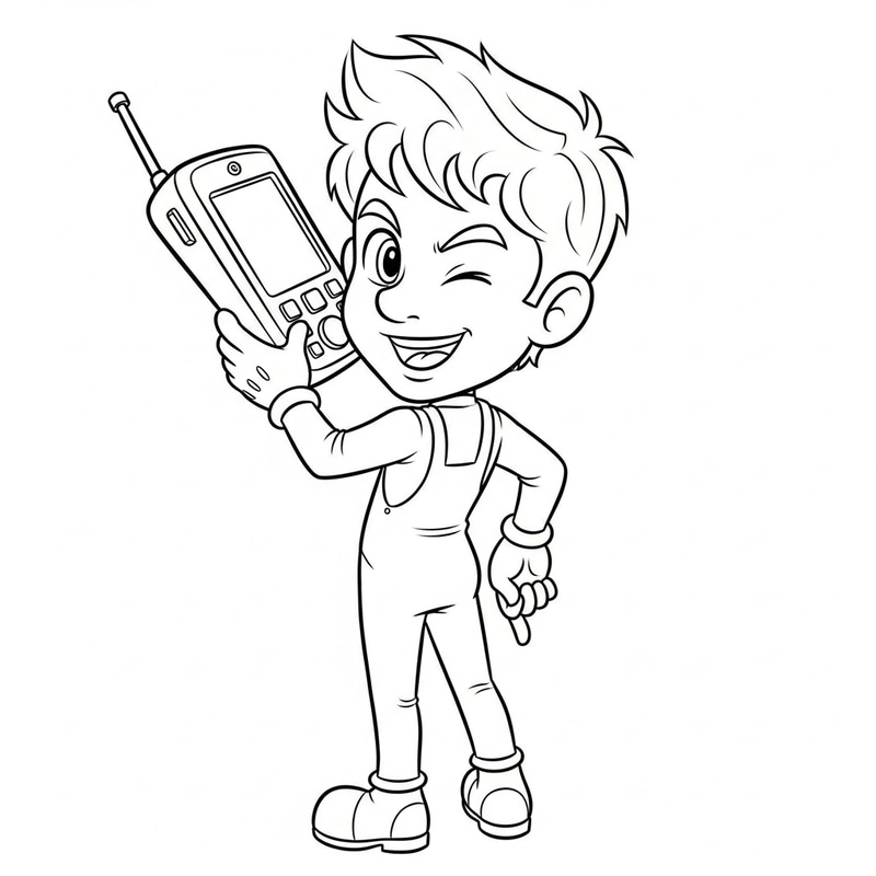 Animated Young Man with Oversized Head Carrying Huge iPhone - 2D Cartoon Design