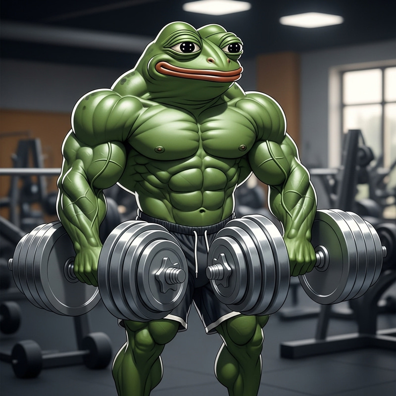 Muscular Frog Meme with Dumbbells | Gym Fitness & Strength Muscular Frog Meme with Dumbbells | Gym Fitness & Strength