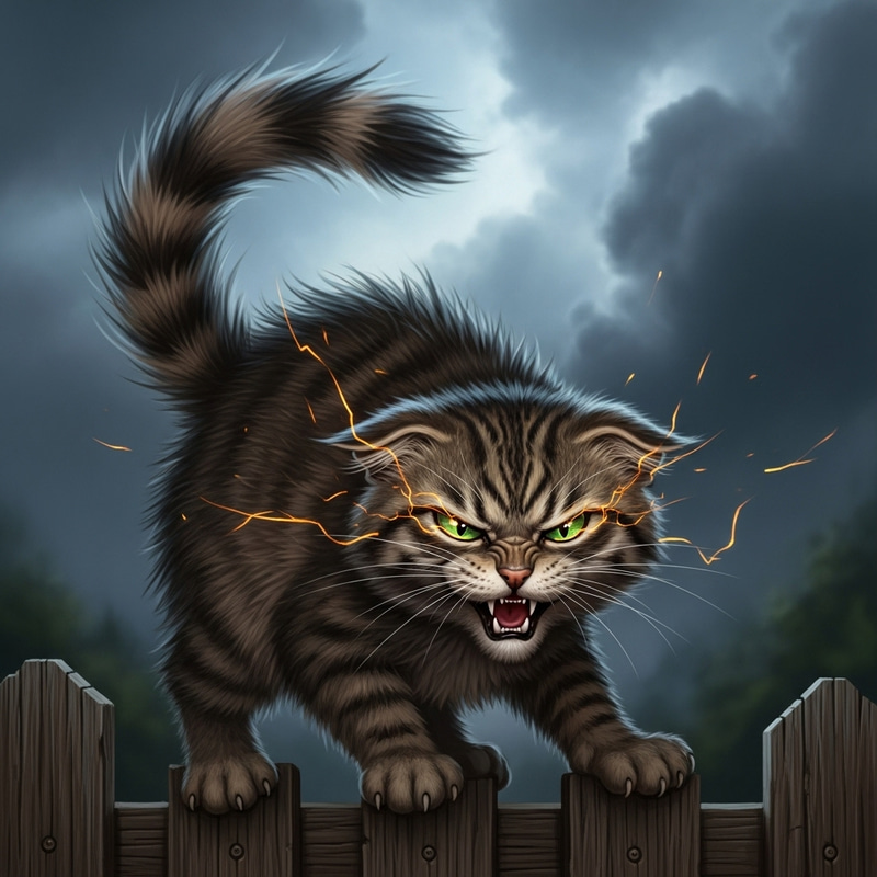 Angry Cat Illustration - Capturing Feline Fury Angry Cat Illustration - Capturing Feline Fury