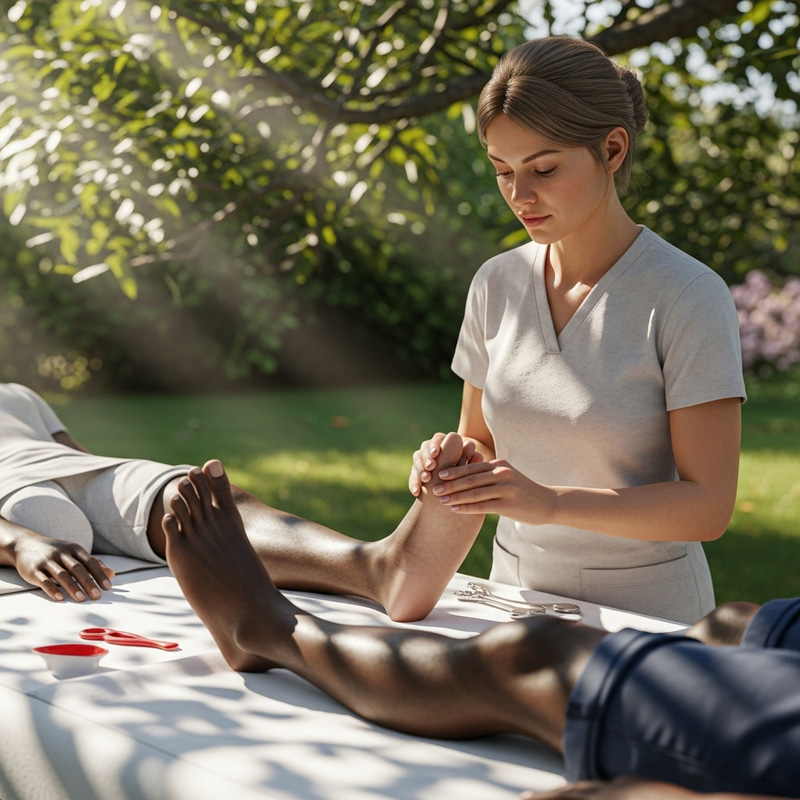 Soothing Foot Reflexology Session in Natural Setting (4K Photo)