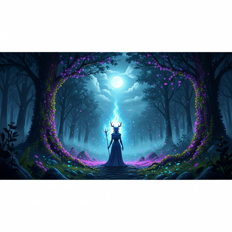 Ethereal Mystical Creature in Enchanted Forest