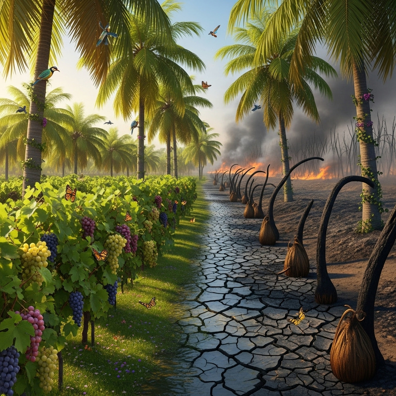 Paradise Scene: Palm Trees & Charred Rivers Paradise Scene: Palm Trees & Charred Rivers