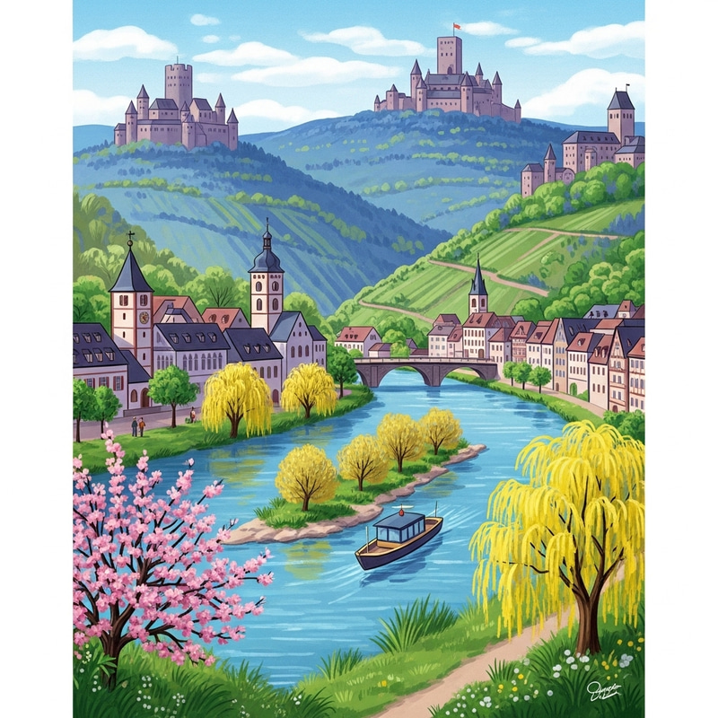 Idyllic Friendship Scene of Hans and Conrad in Swabia, Germany Idyllic Friendship Scene of Hans and Conrad in Swabia, Germany