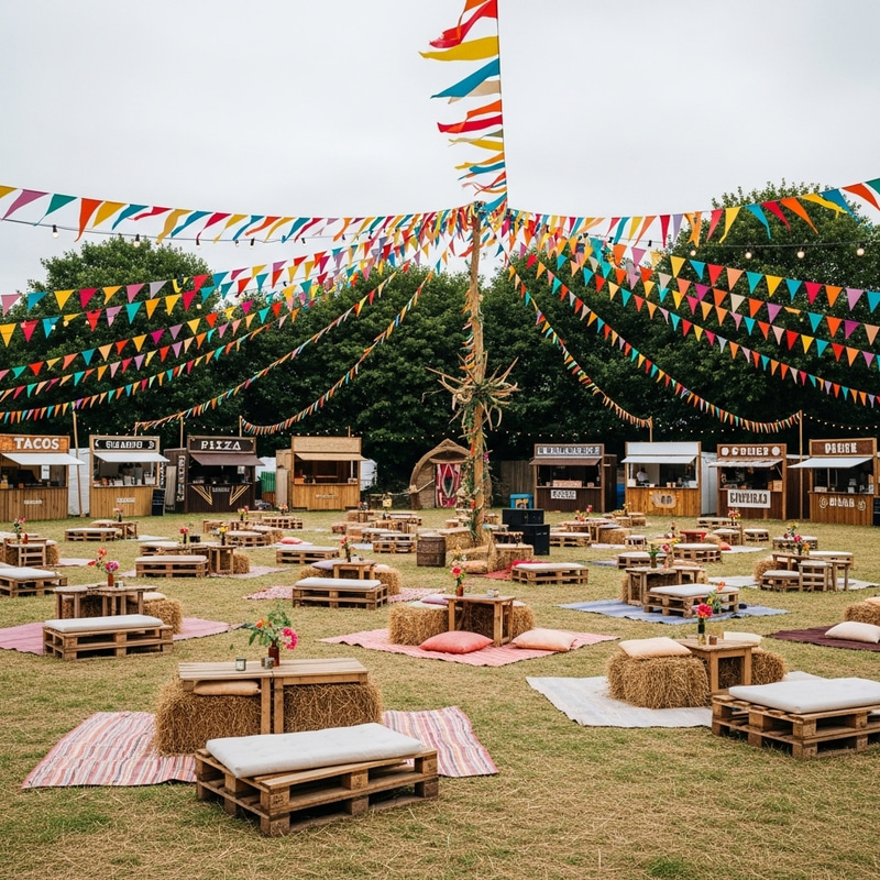 Inviting Music Festival Venue with 12 Food Stalls Inviting Music Festival Venue with 12 Food Stalls