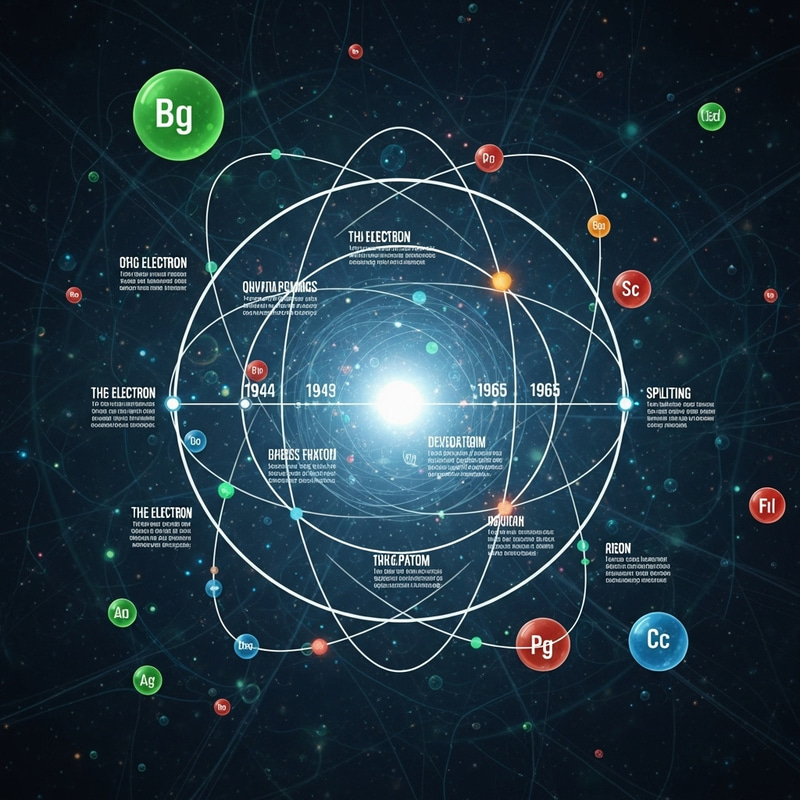Microscopic Atomic Timeline with Periodic Table Colors Microscopic Atomic Timeline with Periodic Table Colors