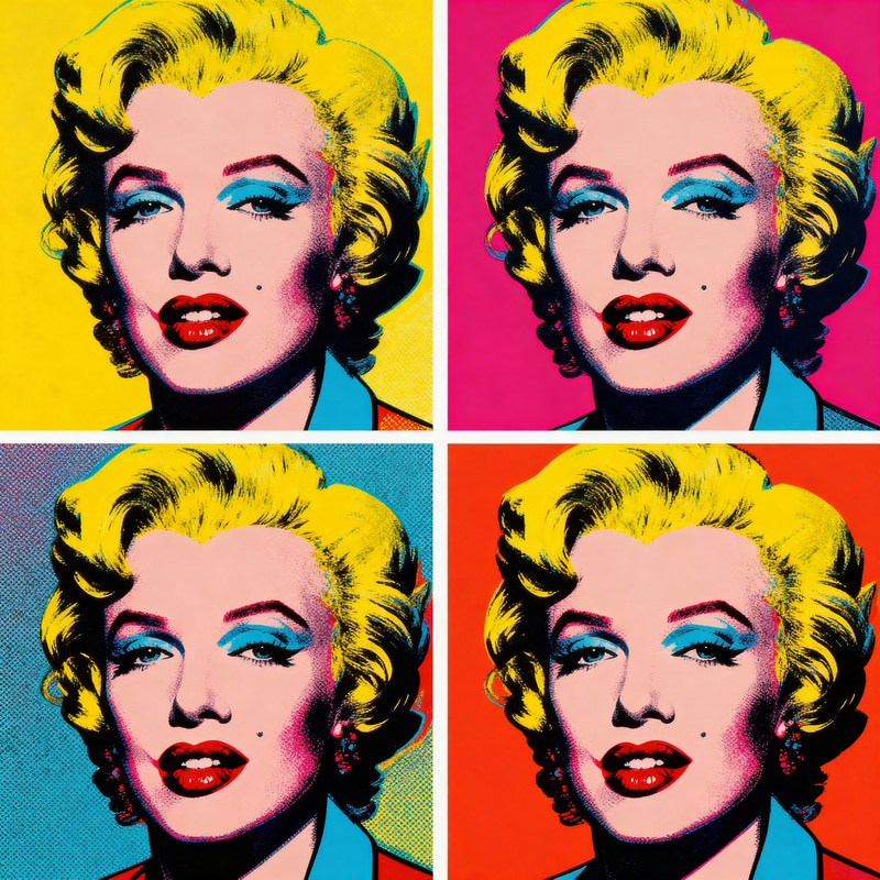Vibrant Pop Art Collage Inspired by Warhol Vibrant Pop Art Collage Inspired by Warhol