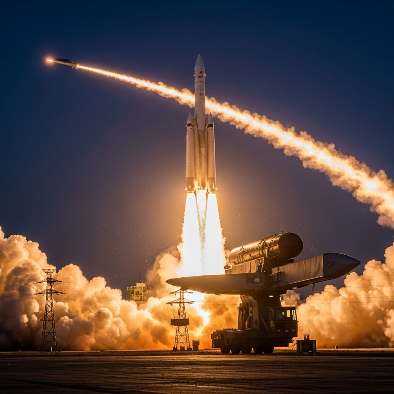 Ballistic Missile Launch at Night Ballistic Missile Launch at Night