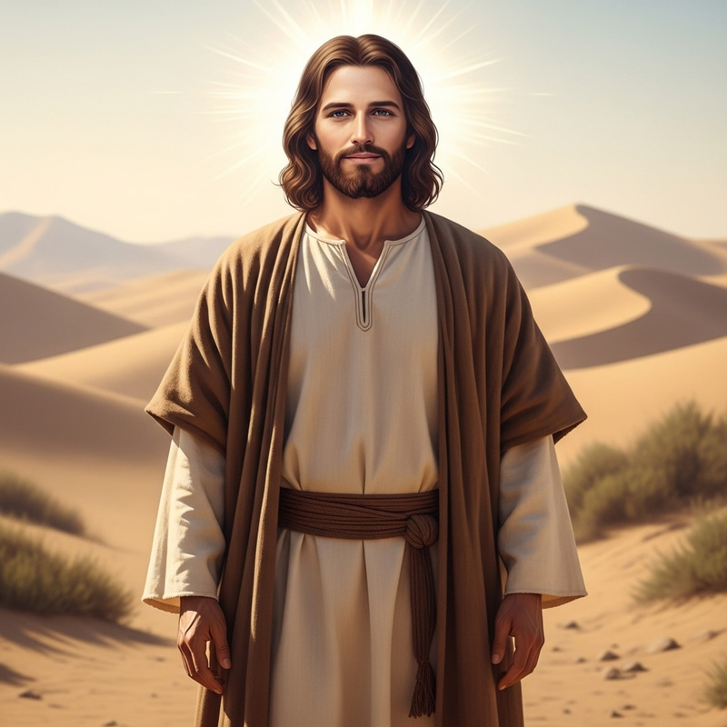 Jesus de Nazareth: Serene Figure in Timeless Setting Jesus de Nazareth: Serene Figure in Timeless Setting