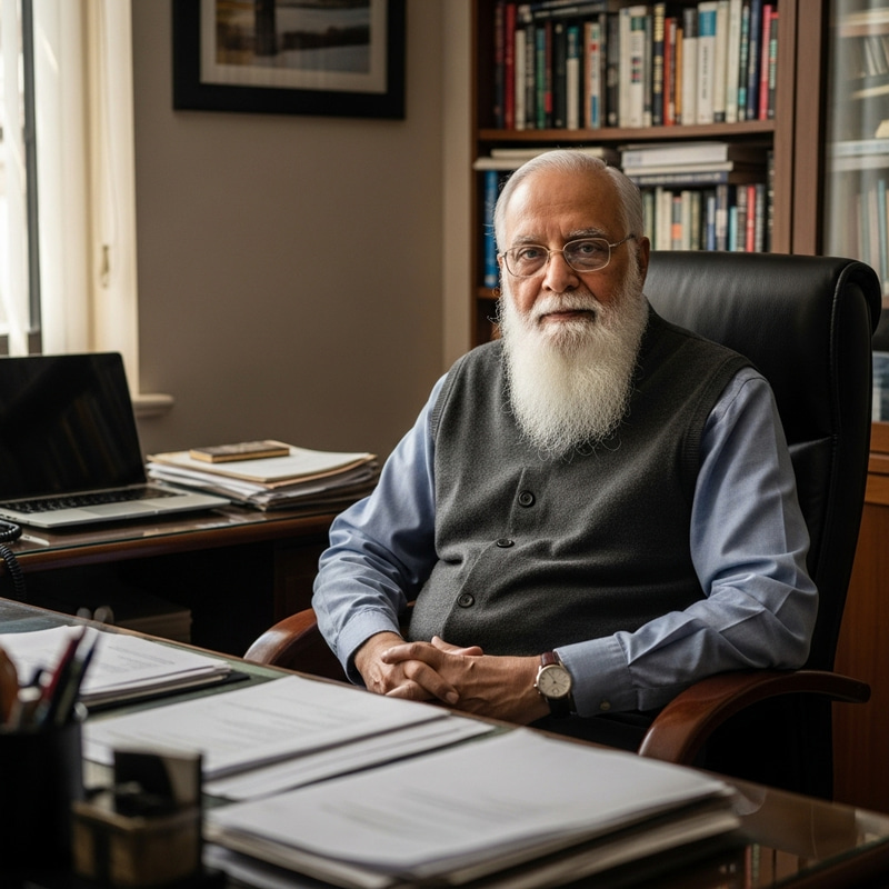 Old Wise Man in Office Environment