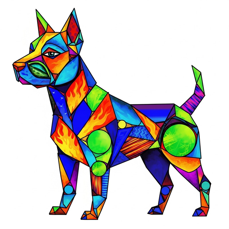Abstract Dog Art | Unique Geometric Illustration