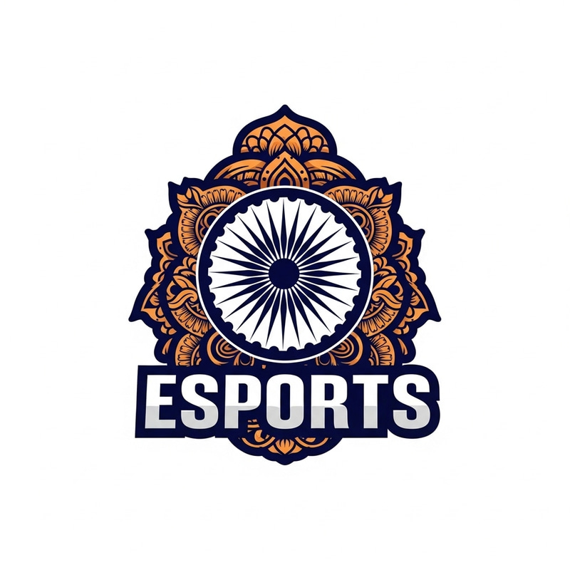 Esports Logo Design: Ashoka Chakra & Mehndi Patterns Esports Logo Design: Ashoka Chakra & Mehndi Patterns
