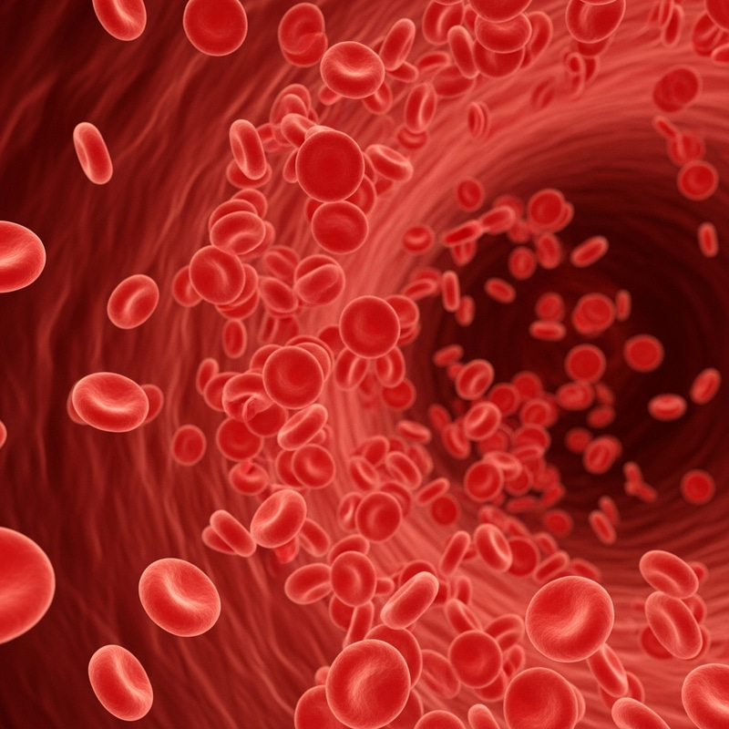 Vibrant Red Blood Cells in Intricate Blood Stream Display
