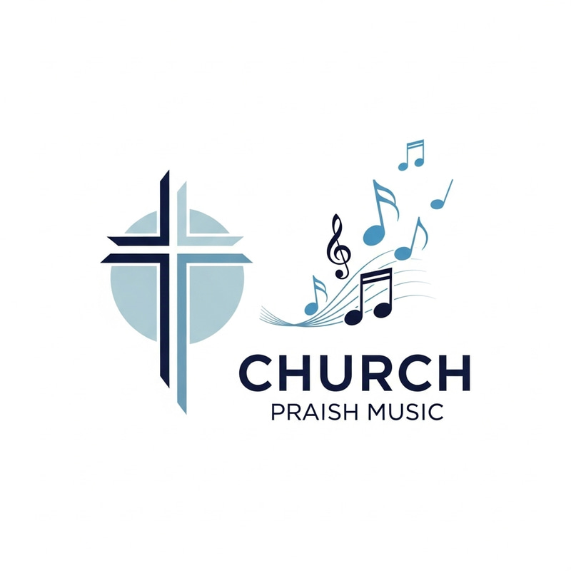 Church Logo Design: Cross, Praise & Musical Harmony Church Logo Design: Cross, Praise & Musical Harmony
