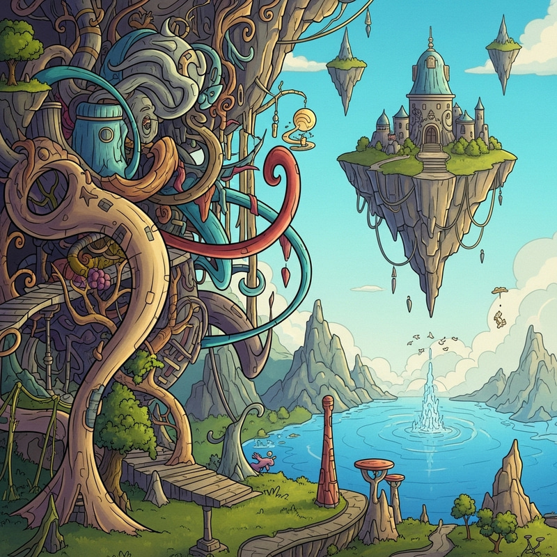 Whimsical Abstract Fantasy Art: Surreal Elements Whimsical Abstract Fantasy Art: Surreal Elements