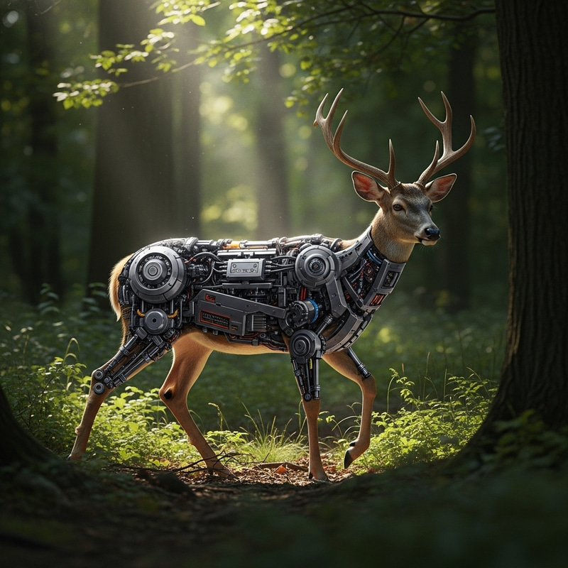 Cybernetic Deer: Realistic Fusion of Nature and Machinery Cybernetic Deer: Realistic Fusion of Nature and Machinery