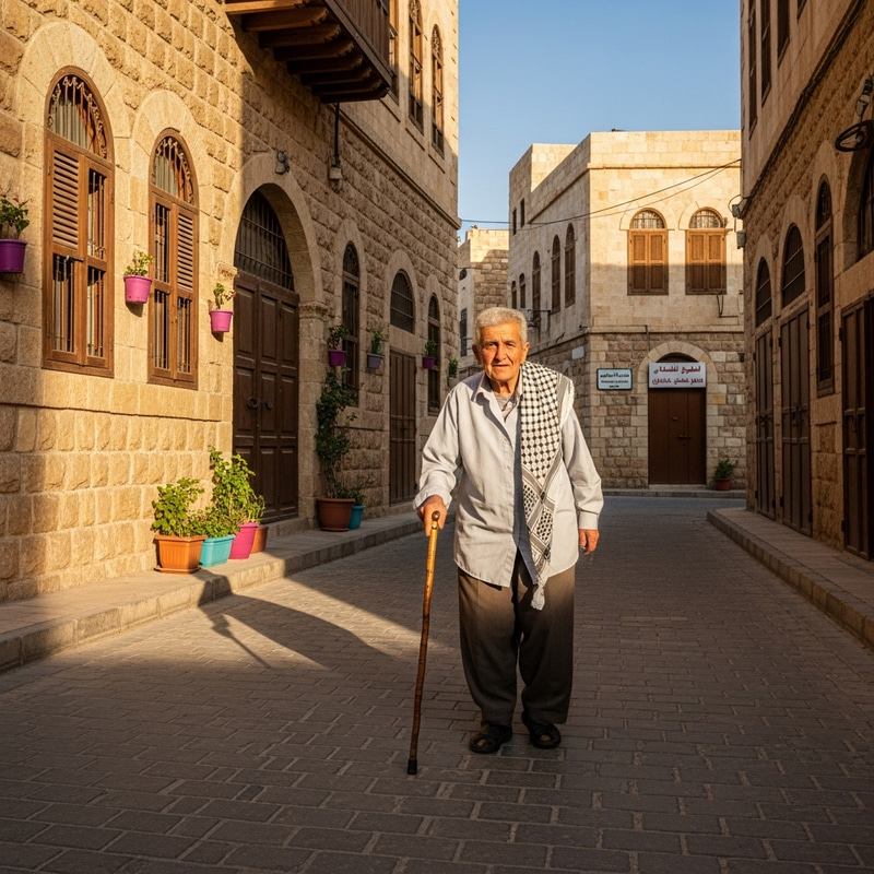 Person Walking to Doctor for Vision Surgery Person Walking to Doctor for Vision Surgery