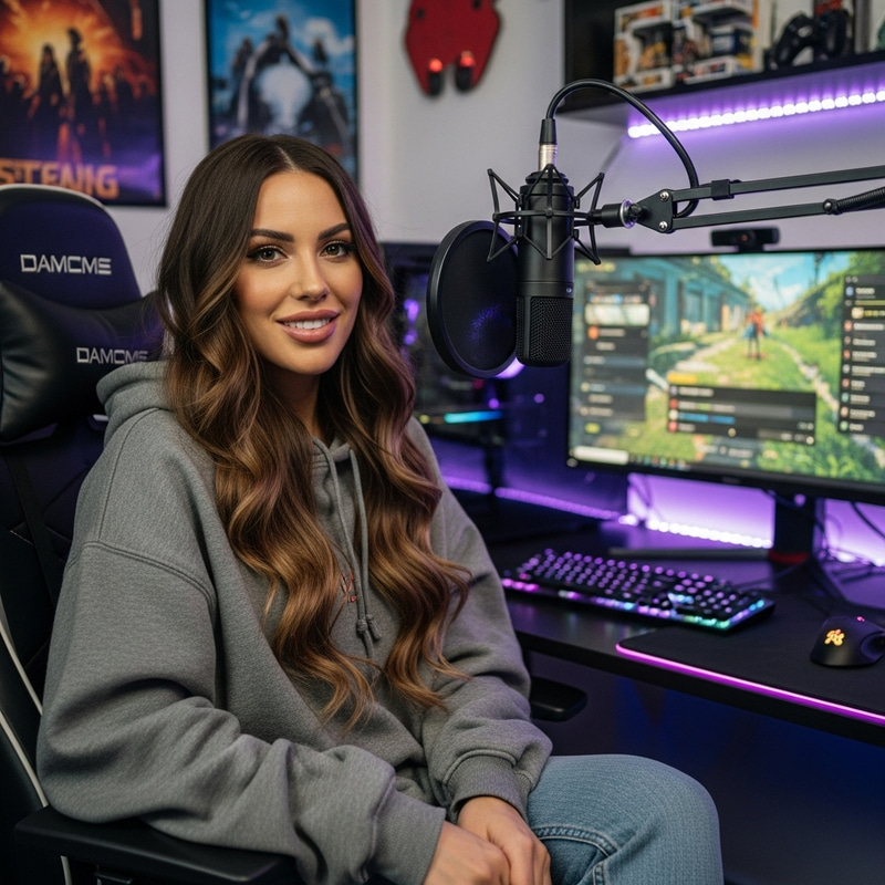 Pokimane - Popular Female Internet Personality with Long Brown Hair Pokimane - Popular Female Internet Personality with Long Brown Hair