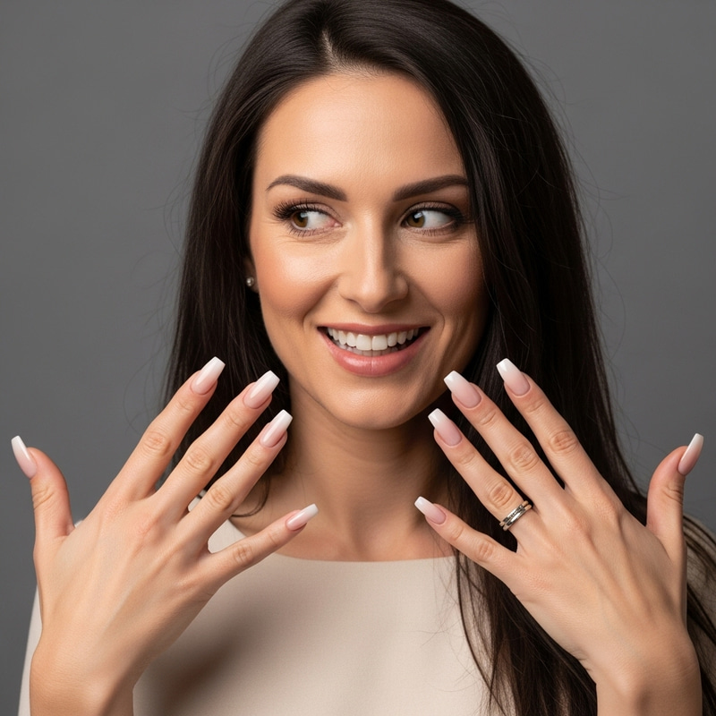 Sassy Woman Flaunting Stunning Ombre Coffin Nails Sassy Woman Flaunting Stunning Ombre Coffin Nails