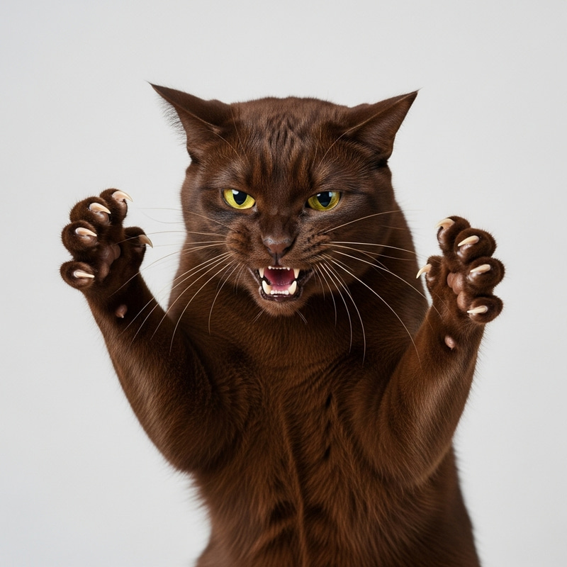 Menacing Brown Cat | Fierce Feline Stare Menacing Brown Cat | Fierce Feline Stare