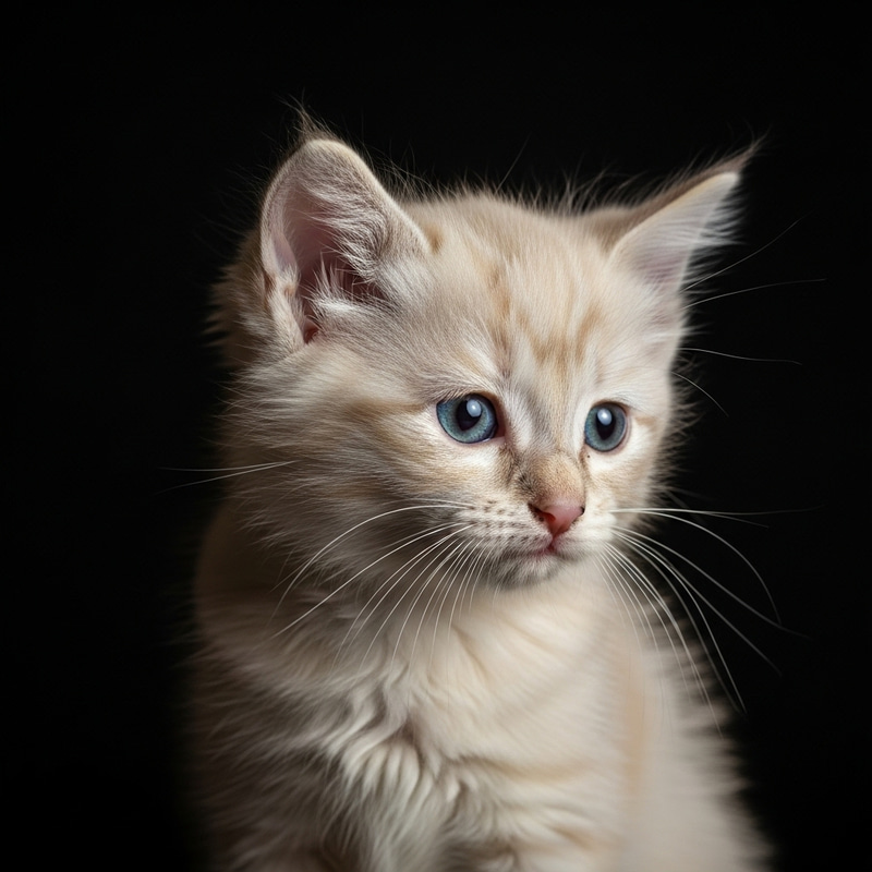 Somber Sad Kitty with Sapphire Blue Eyes | Emotional Pet Photography