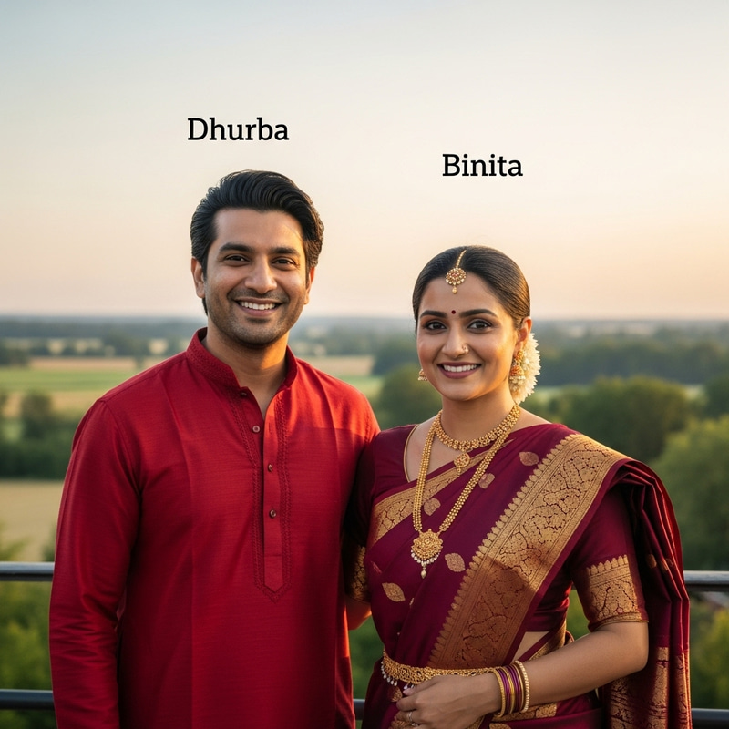 Dhurba and Binita - Traditional South Asian Couple Portrait