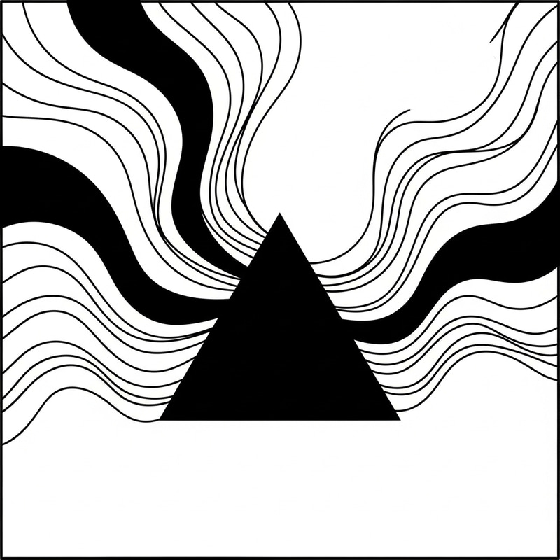 Wavey Black & White Geometric Happiness Shape Wavey Black & White Geometric Happiness Shape