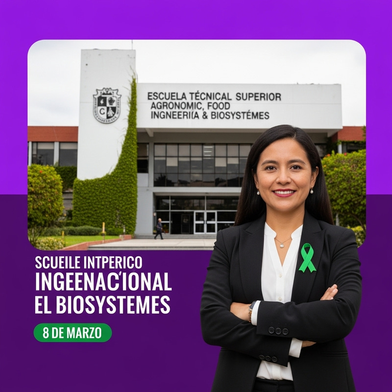 Hispanic Female Agricultural Engineer Celebrating Women's Day at Agronomic School Hispanic Female Agricultural Engineer Celebrating Women's Day at Agronomic School