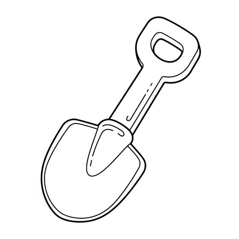 Cute Line-Art Toy Shovel for Toddlers to Color Cute Line-Art Toy Shovel for Toddlers to Color