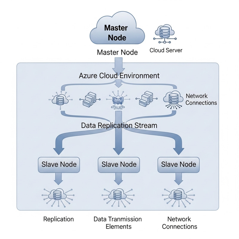 Illustrated Azure Environment Replication with Master/Slave Nodes Illustrated Azure Environment Replication with Master/Slave Nodes