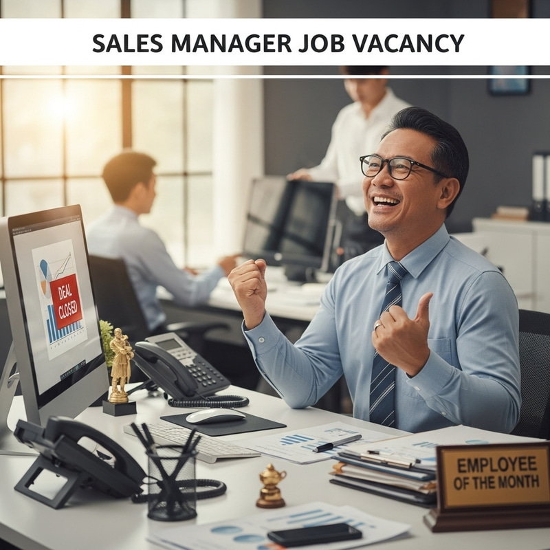 Creative Sales Manager Visual | Happy Employee Recruitment