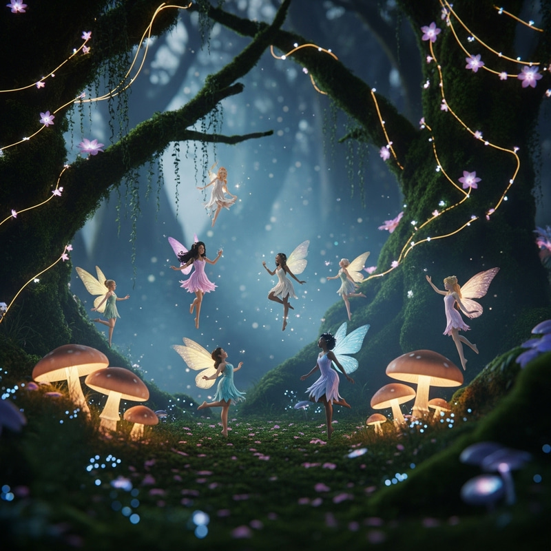 Whimsical Fairies in a Mystical Forest Whimsical Fairies in a Mystical Forest