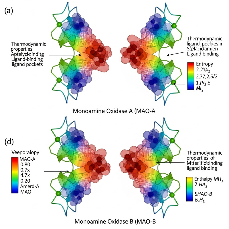 Thermodynamic Characteristics of MAO-A and MAO-B Binding Pockets