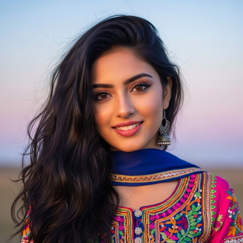 Beautiful South Asian Girl in Traditional Attire