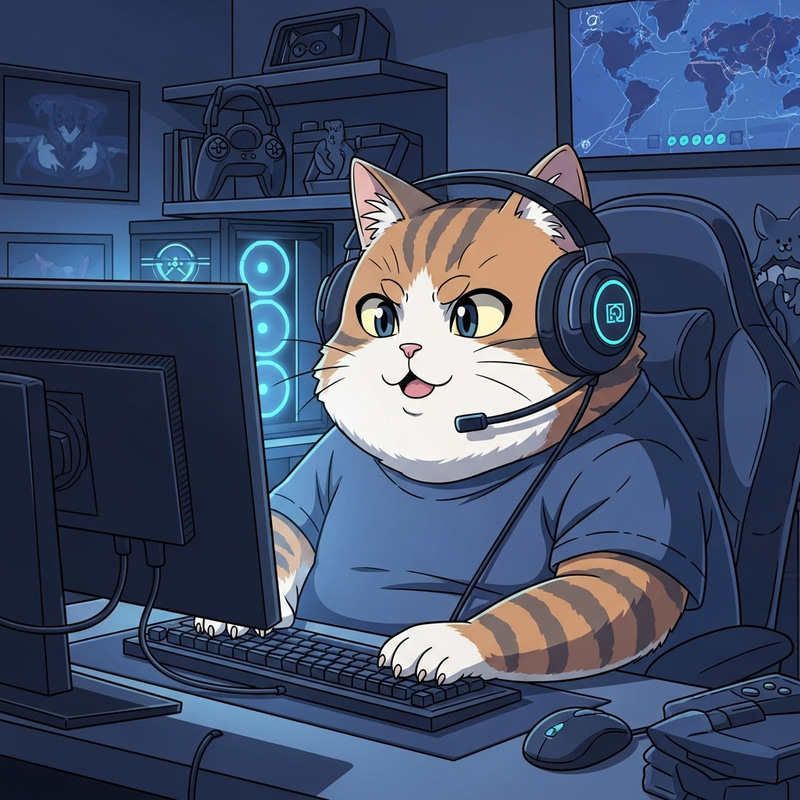 Fat Cat Streamer: Anime Gaming Character