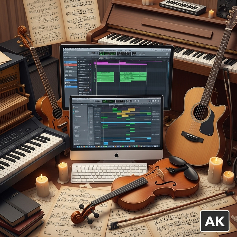 Creativity in Harmony: Immersive Music Scene with Artistic Compositions Creativity in Harmony: Immersive Music Scene with Artistic Compositions