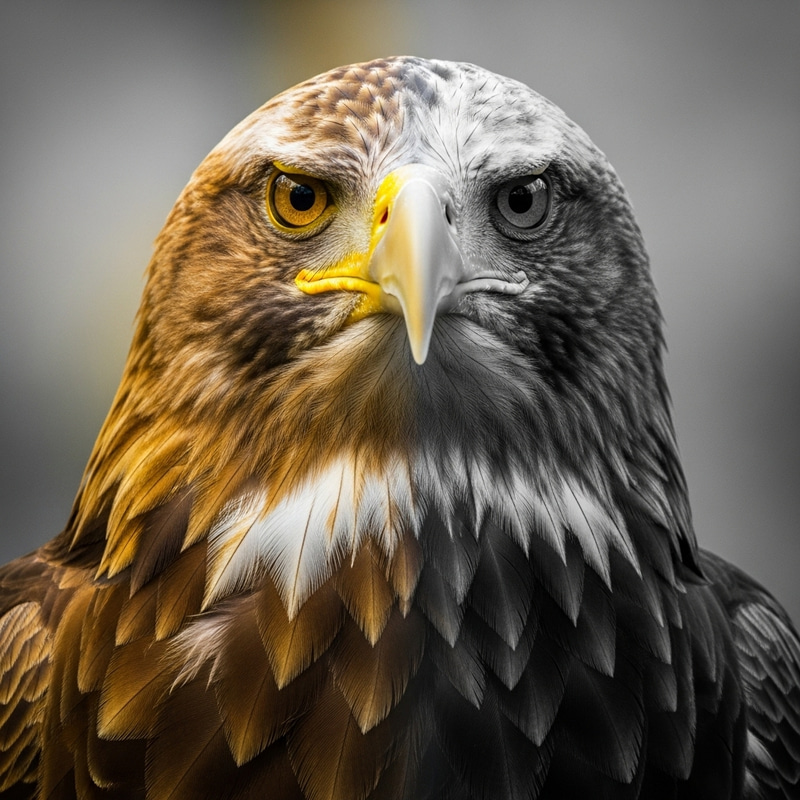 Serious Eagle Staring with Fading Color Palette Serious Eagle Staring with Fading Color Palette