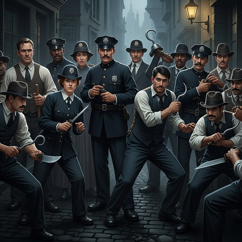 1900s Police Officers vs Thugs: A Tense Encounter