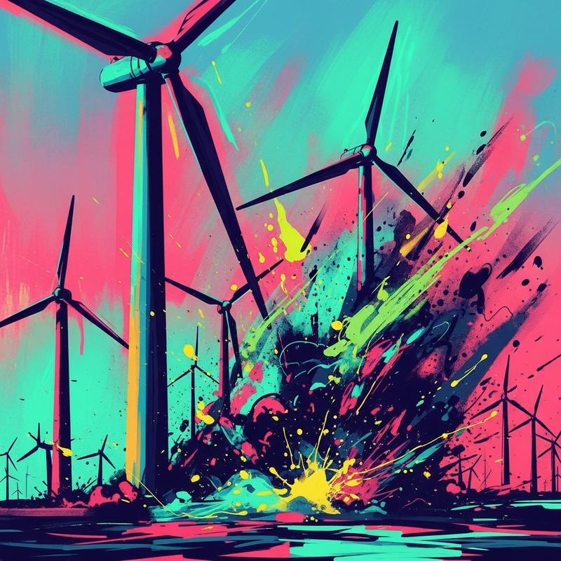 Chaotic Electric Windmill Disasters in Neon Art