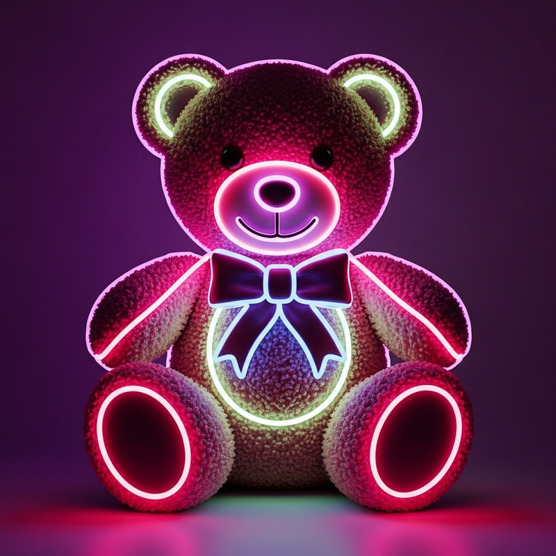 Neon Teddy Bear | Unique and Playful Decor Neon Teddy Bear | Unique and Playful Decor