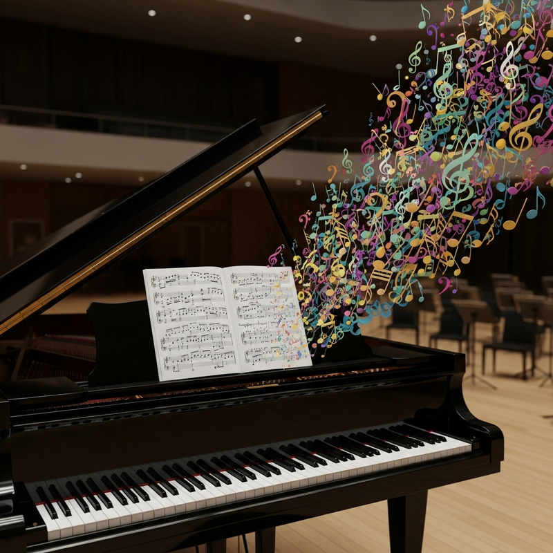 Elegant Musical Notes from a Grand Piano Symphony Elegant Musical Notes from a Grand Piano Symphony