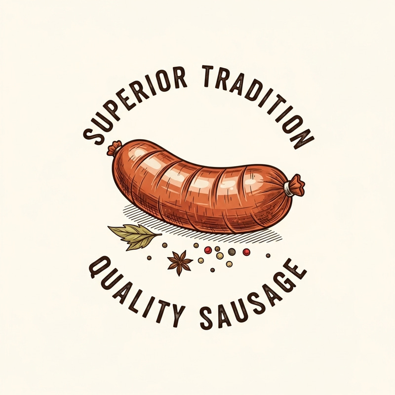 Handcrafted Traditional Sausage Logo Design | Artisan Flavor Concept Handcrafted Traditional Sausage Logo Design | Artisan Flavor Concept