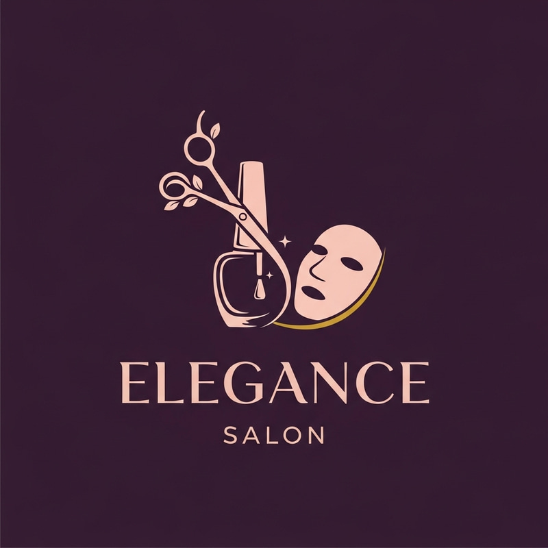 Unique Elegance Salon Logo: Beauty & Professionalism in Design Unique Elegance Salon Logo: Beauty & Professionalism in Design