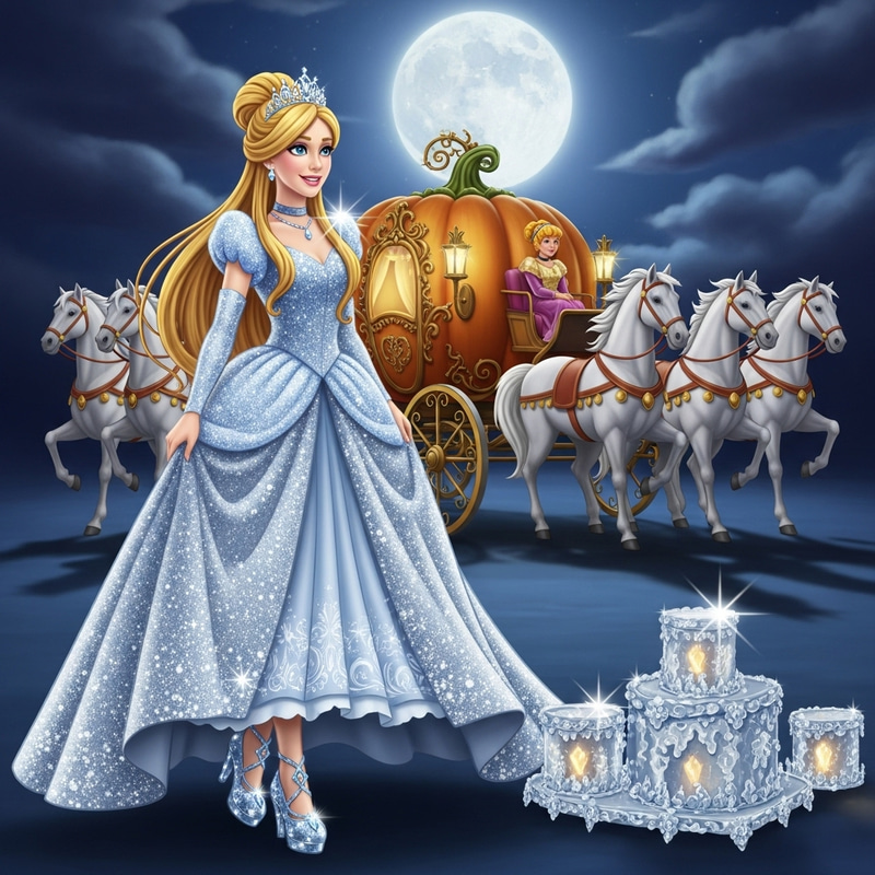 Magical Cinderella in Stunning Silver Gown | Enchanting Beauty Magical Cinderella in Stunning Silver Gown | Enchanting Beauty