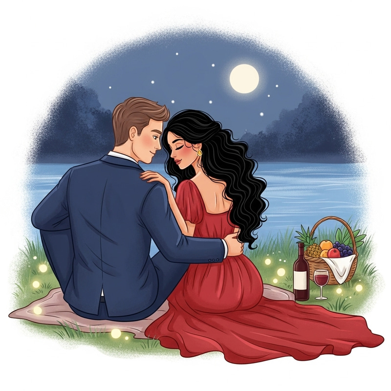 Romantic Couple by the River