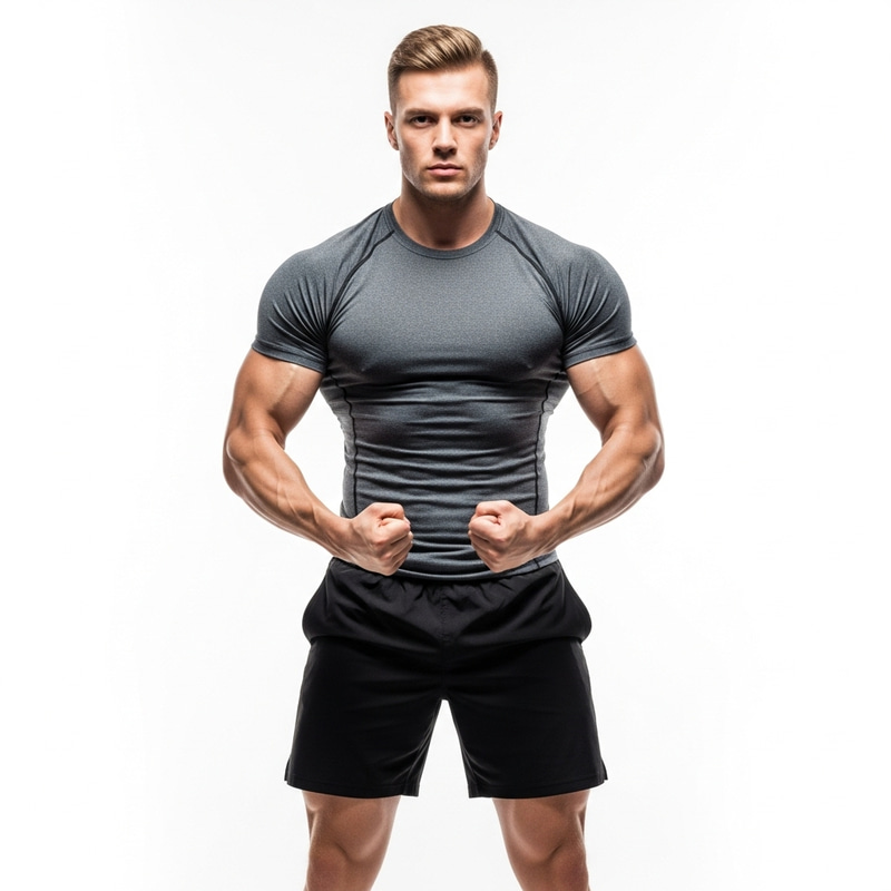 Muscular Man Athletic Pose | Gym Apparel Muscular Man Athletic Pose | Gym Apparel