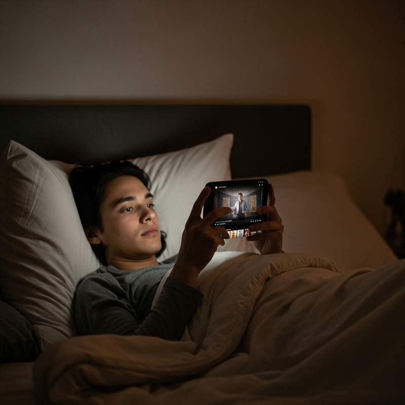 Cozy Bedtime Scene: Watching YouTube in Bed Cozy Bedtime Scene: Watching YouTube in Bed